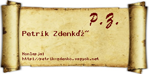 Petrik Zdenkó névjegykártya